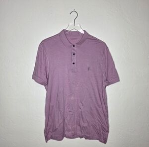 Allsaints Lightweight Polo Top Size XL‎ Mauve Lavender